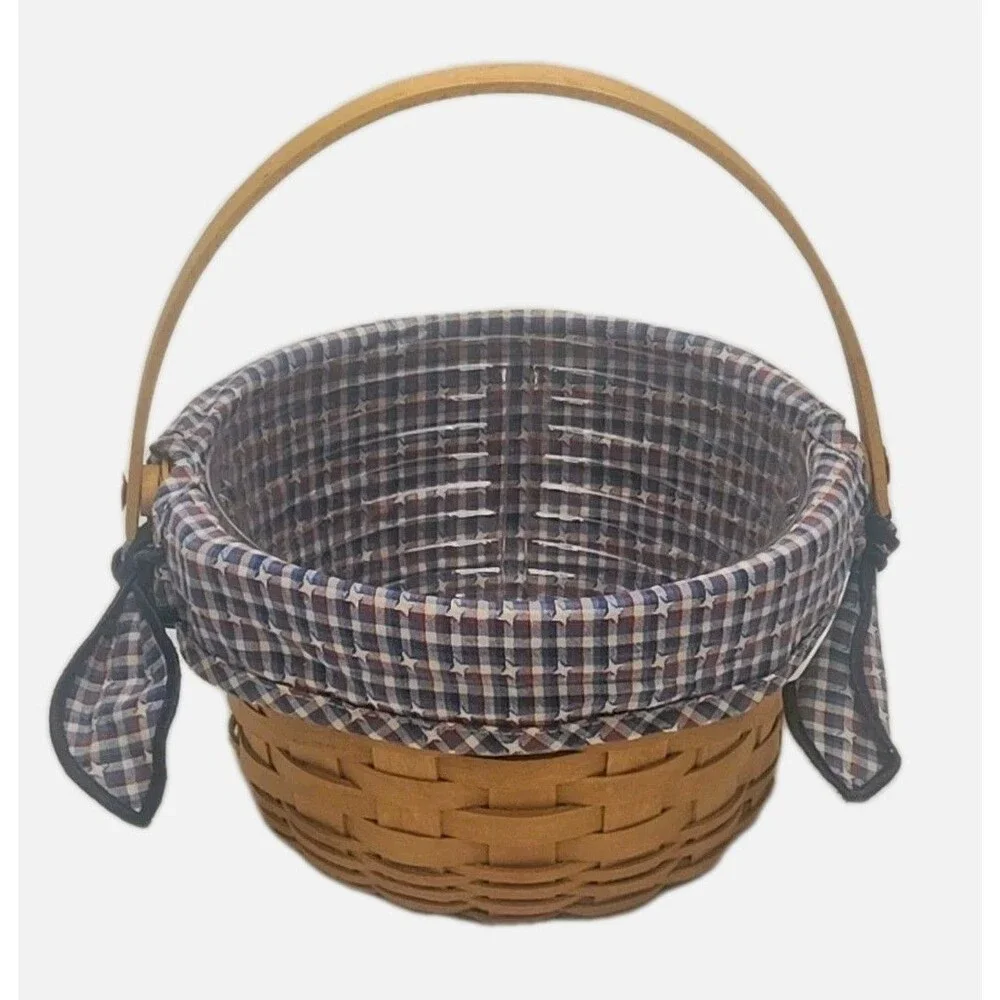 Longaberger Basket Woven Memories Tour Homestead 2002 Plaid Liner Protector Set